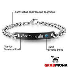 Her King, His Queen Couple Bracelet