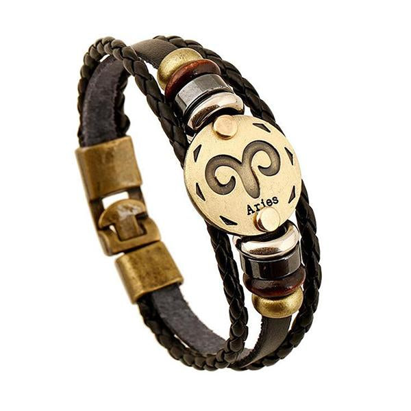Vintage Zodiac Leather Bracelet (Limited Edition)