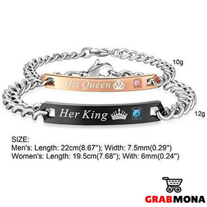 Her King, His Queen Couple Bracelet