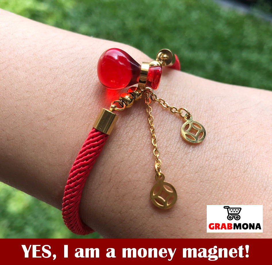 Red Money Bag Bracelet with FREE Necklace