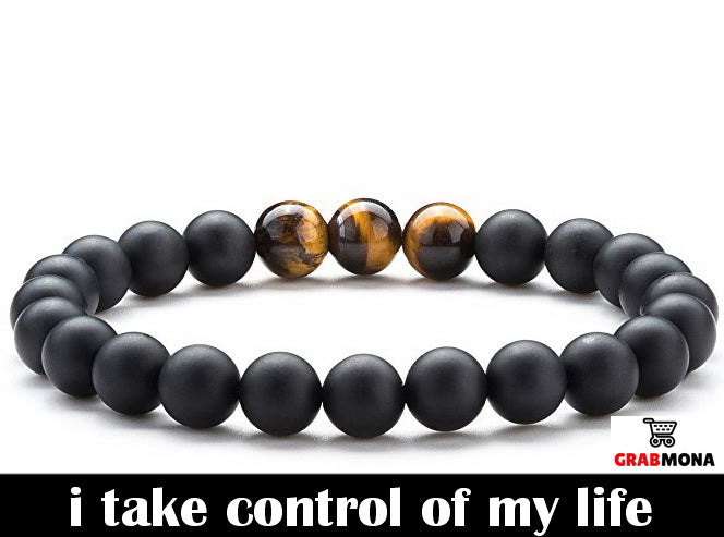 Premium Black Onyx Bracelet with Tiger Eye