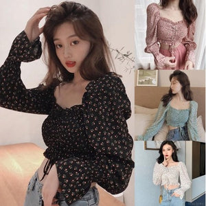 CHIFFON FLORAL CROP TOP (BUY 1 GET 1)