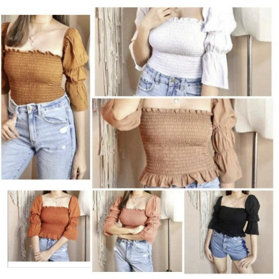 PUFF OFF SHOULDER  TOP (BUY 1 GET 1)