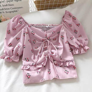 CINDY FLORAL CROP TOP (BUY 1 GET 1)
