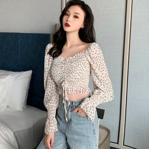 CHIFFON FLORAL CROP TOP (BUY 1 GET 1)