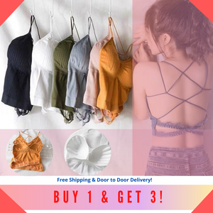 GRABMONA BACKLESS CROSSBACK BRALETTE CROP TOP (BUY 1 GET 3)