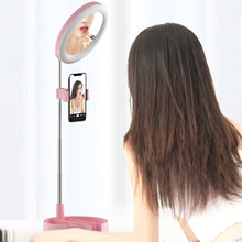 Dimmable Selfie Ringlight With Cellphone Holder at Makeup Stand