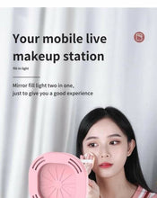 Dimmable Selfie Ringlight With Cellphone Holder at Makeup Stand